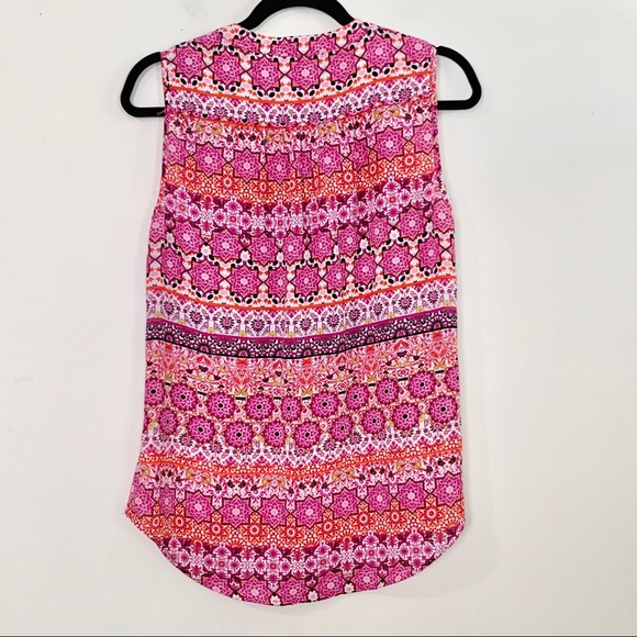 🌸DRESSBARN Pink and Orange Multicolor Boho Tank - Picture 6 of 8